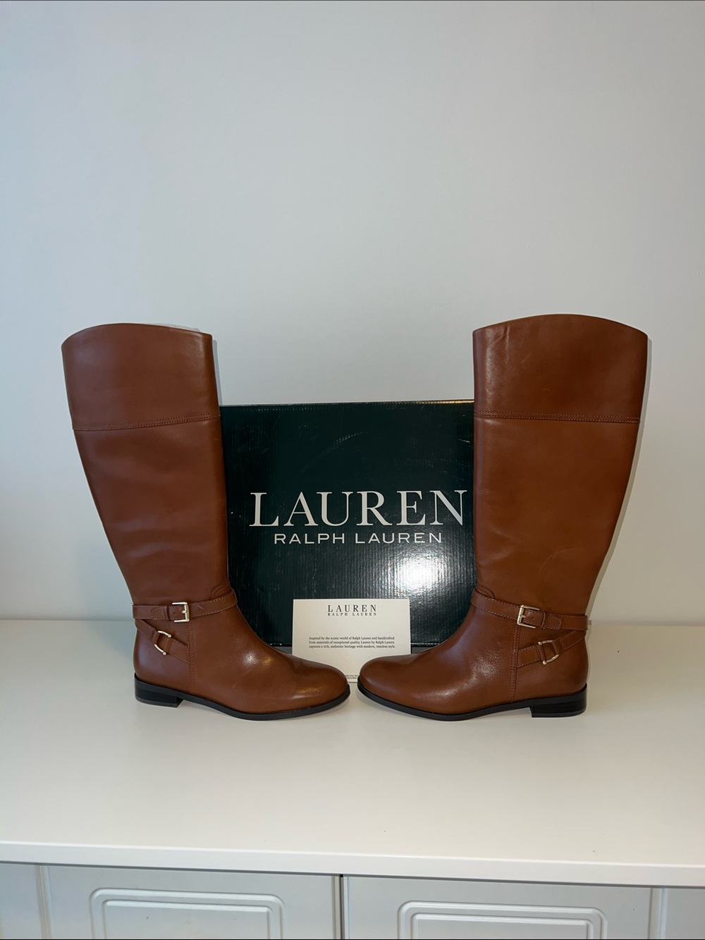 Lauren Ralph Lauren Brown Tall Leather Riding Boots